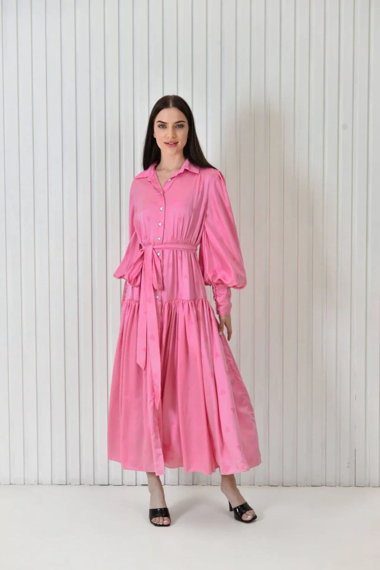 Heart Print Pink Dress