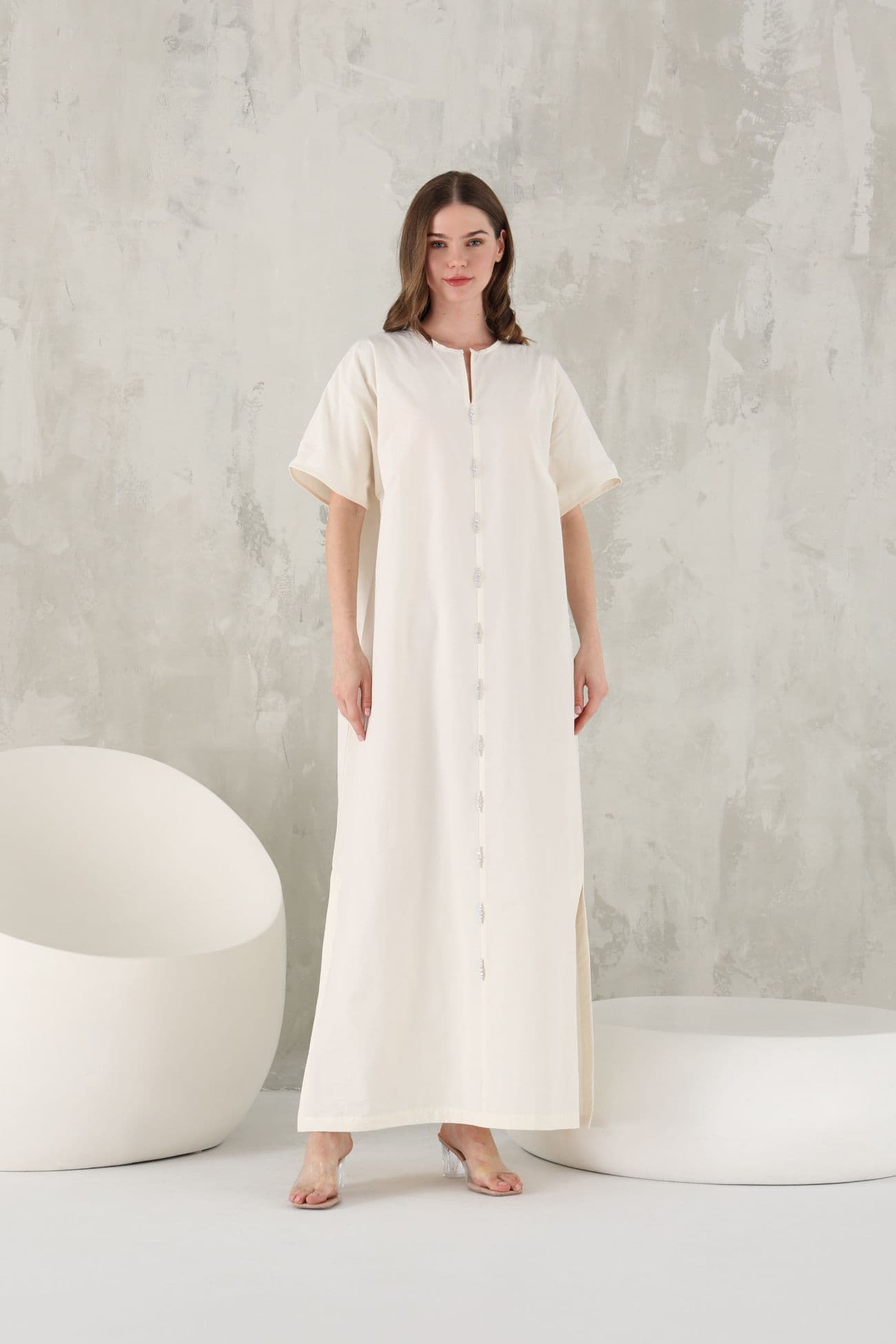 White taffeta Jalabiya