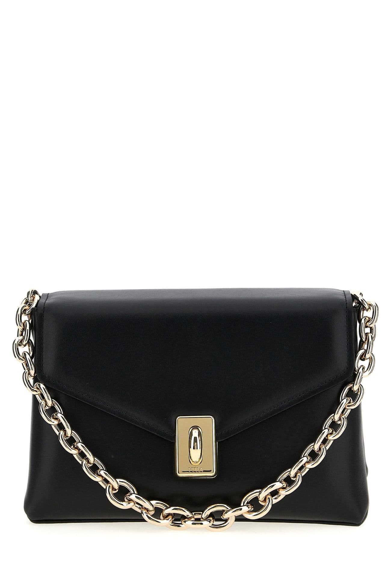 Furla Black Leather Shoulder Bag