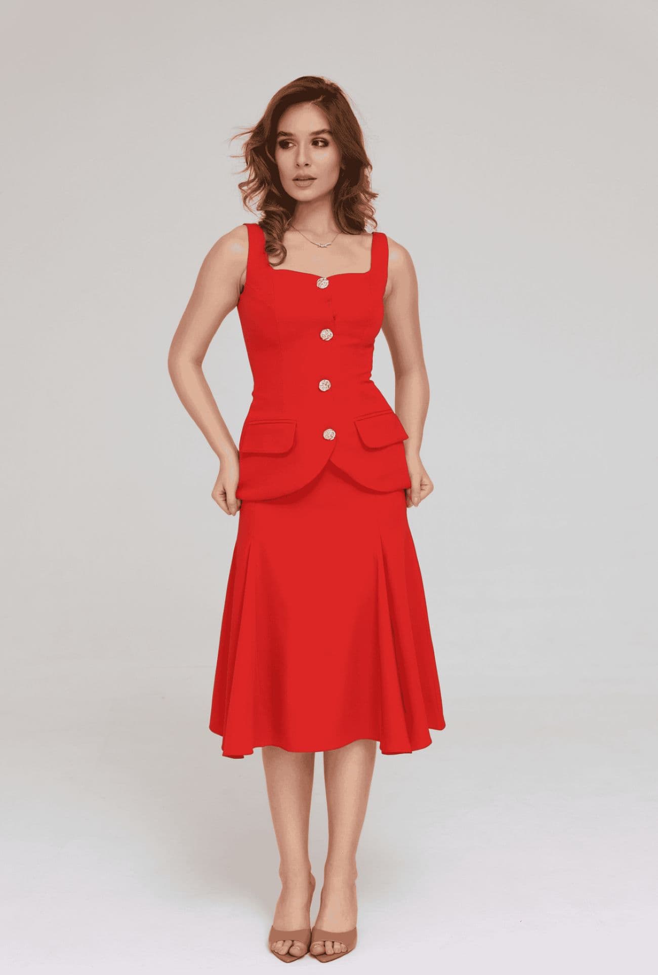 Lola set (skirt+top) Universal RED