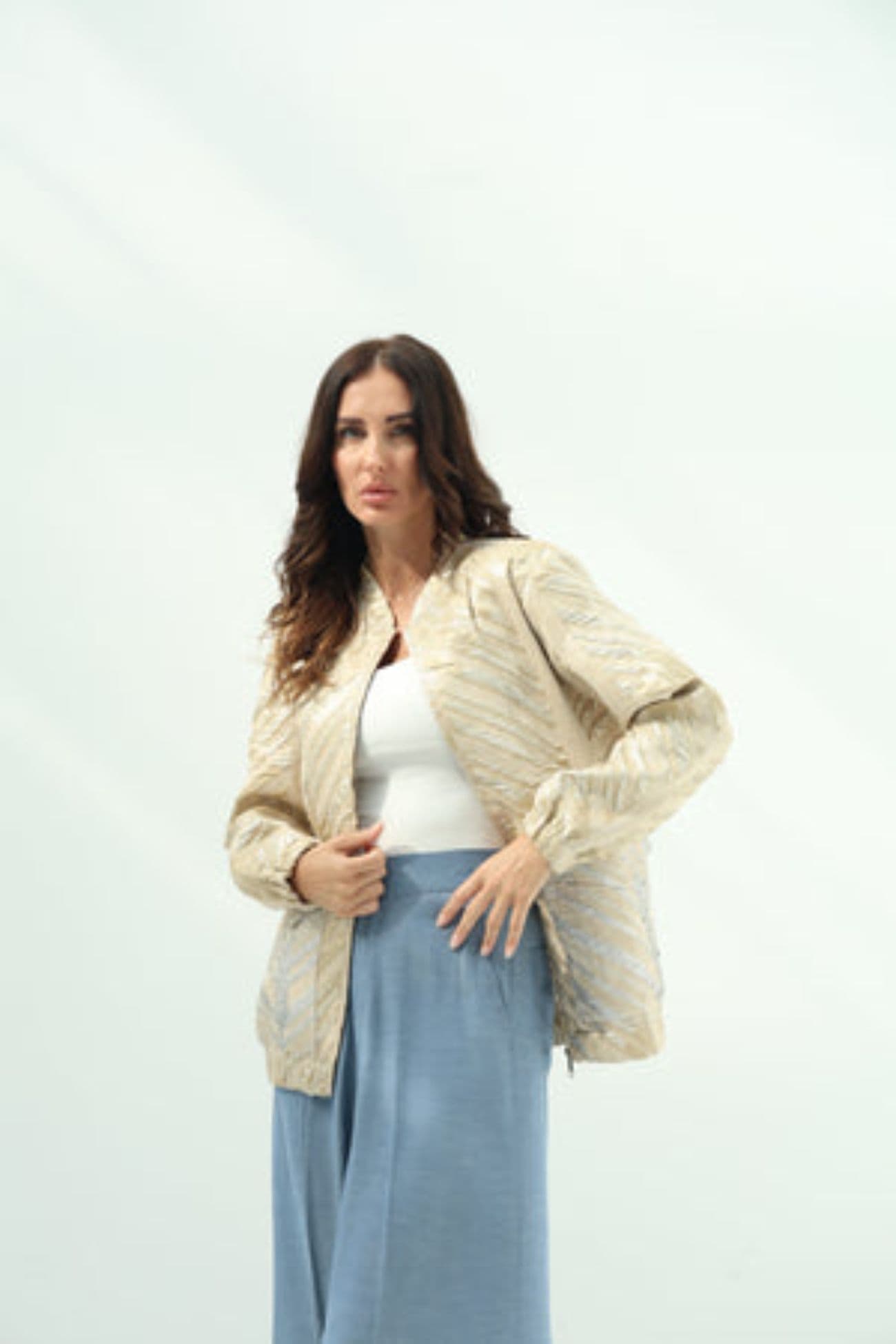 Beige Brokar Casual Wear