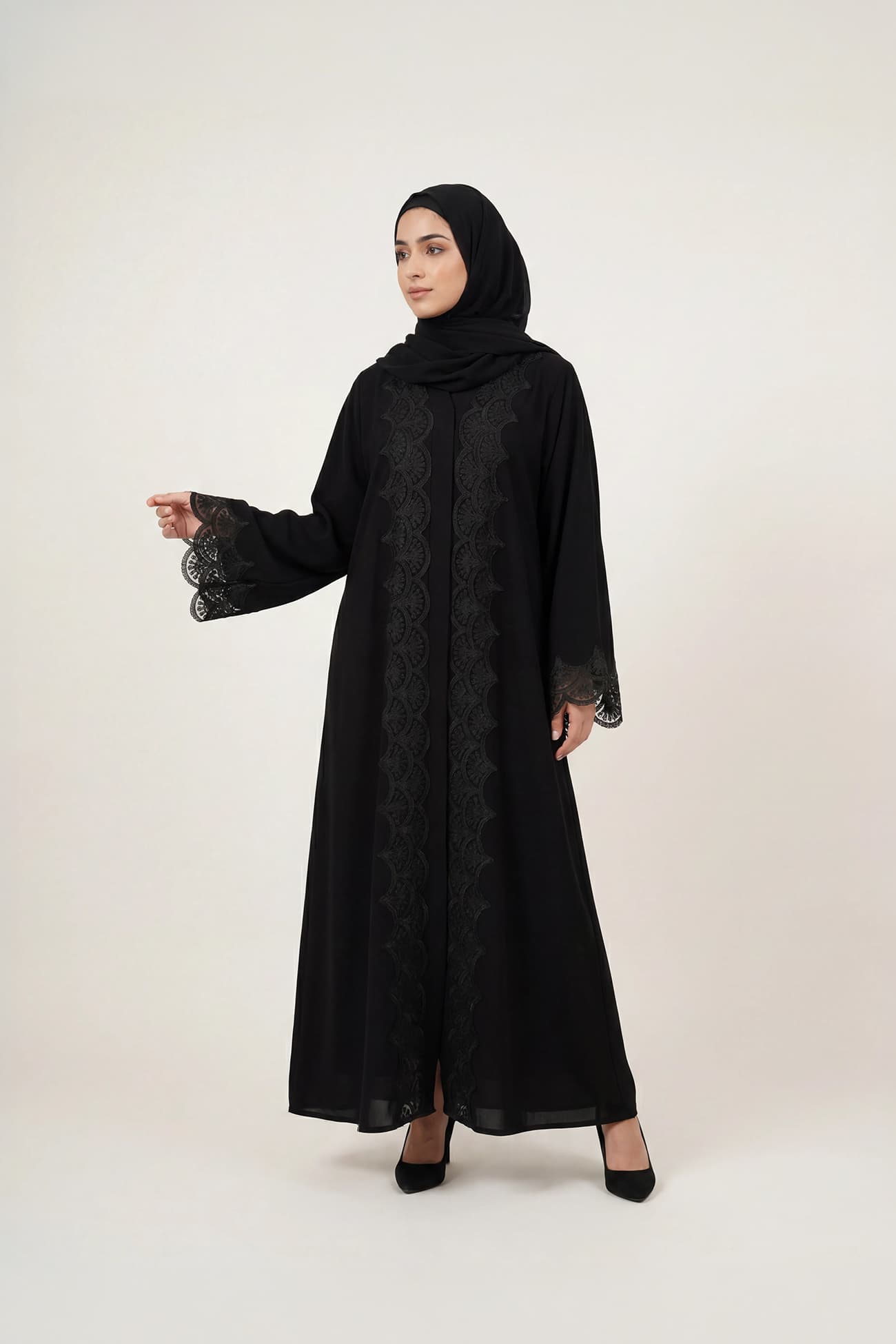 Dantel abaya — Black 6