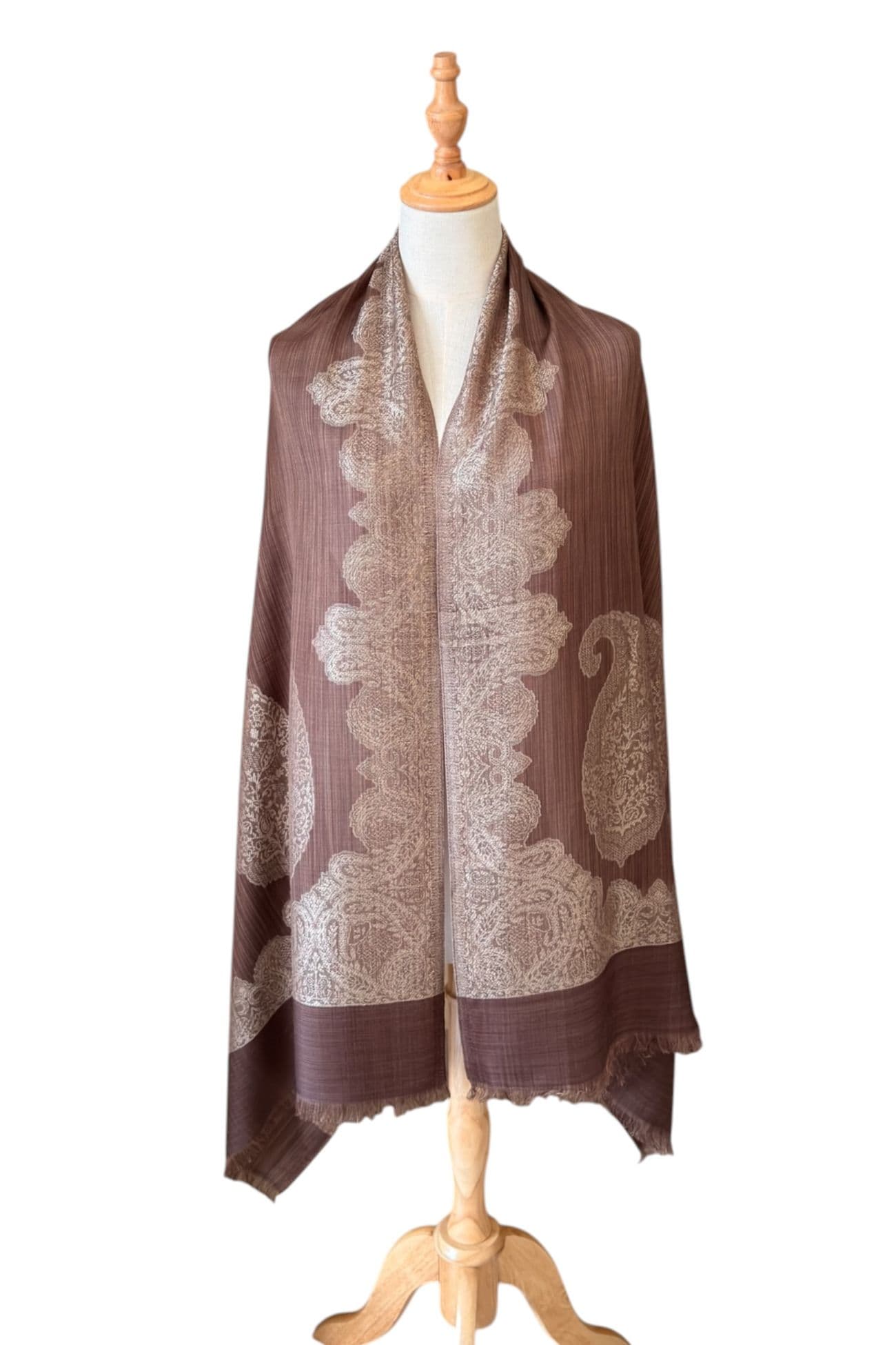 شال مودال مطرّز — Brown
