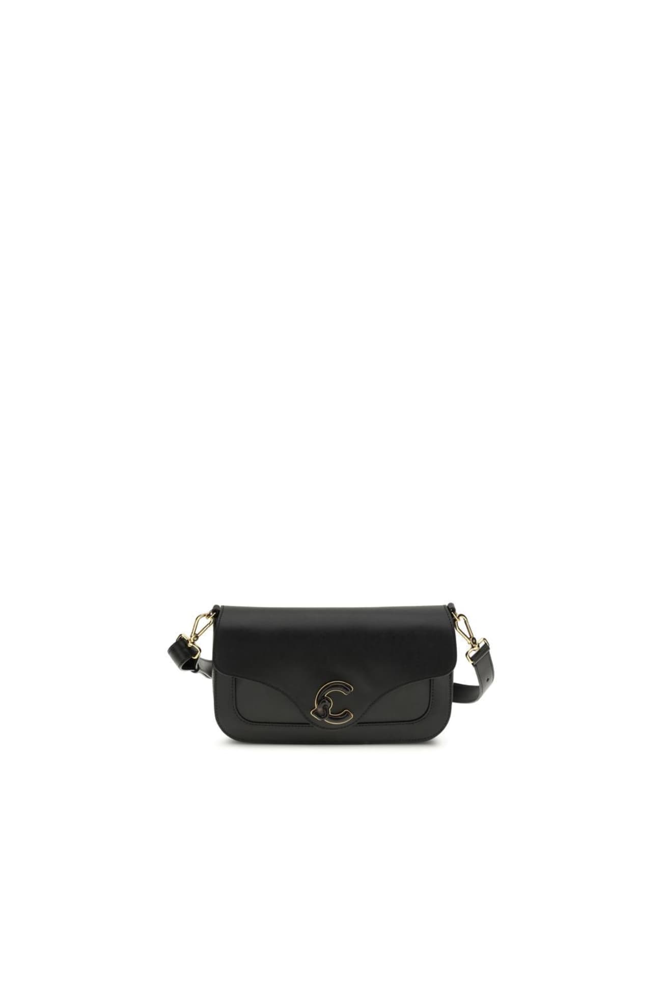 Coccinelle Black Calf Leather Bos Taurus Shoulder Bag