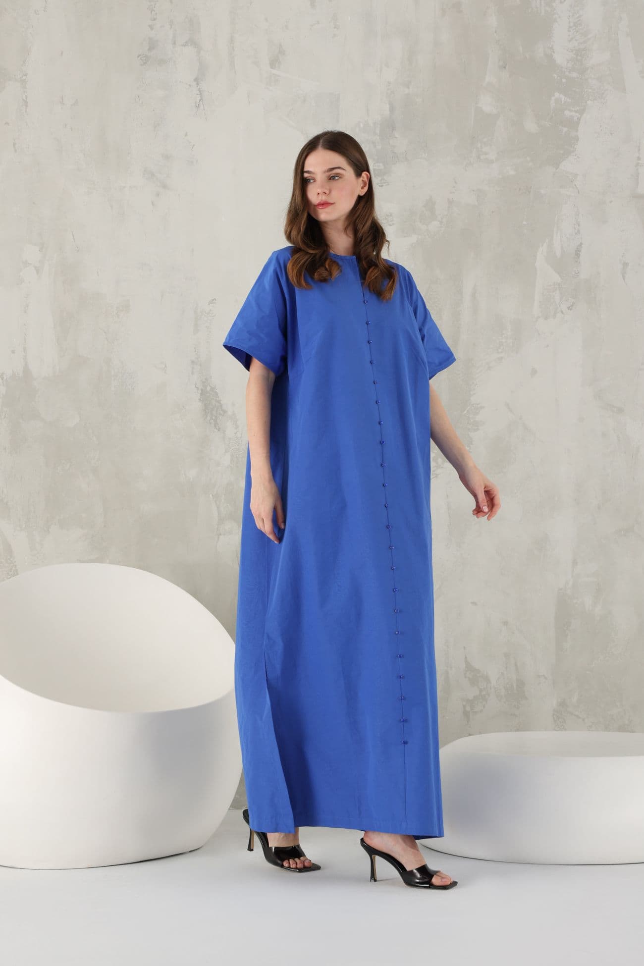 Blue taffeta Jalabiya