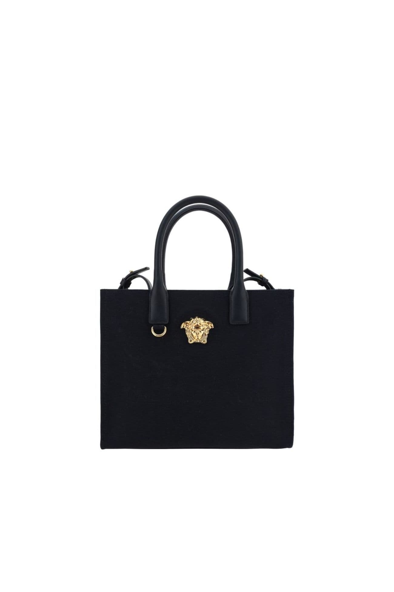 Versace Black Cotton Shoulder Bag