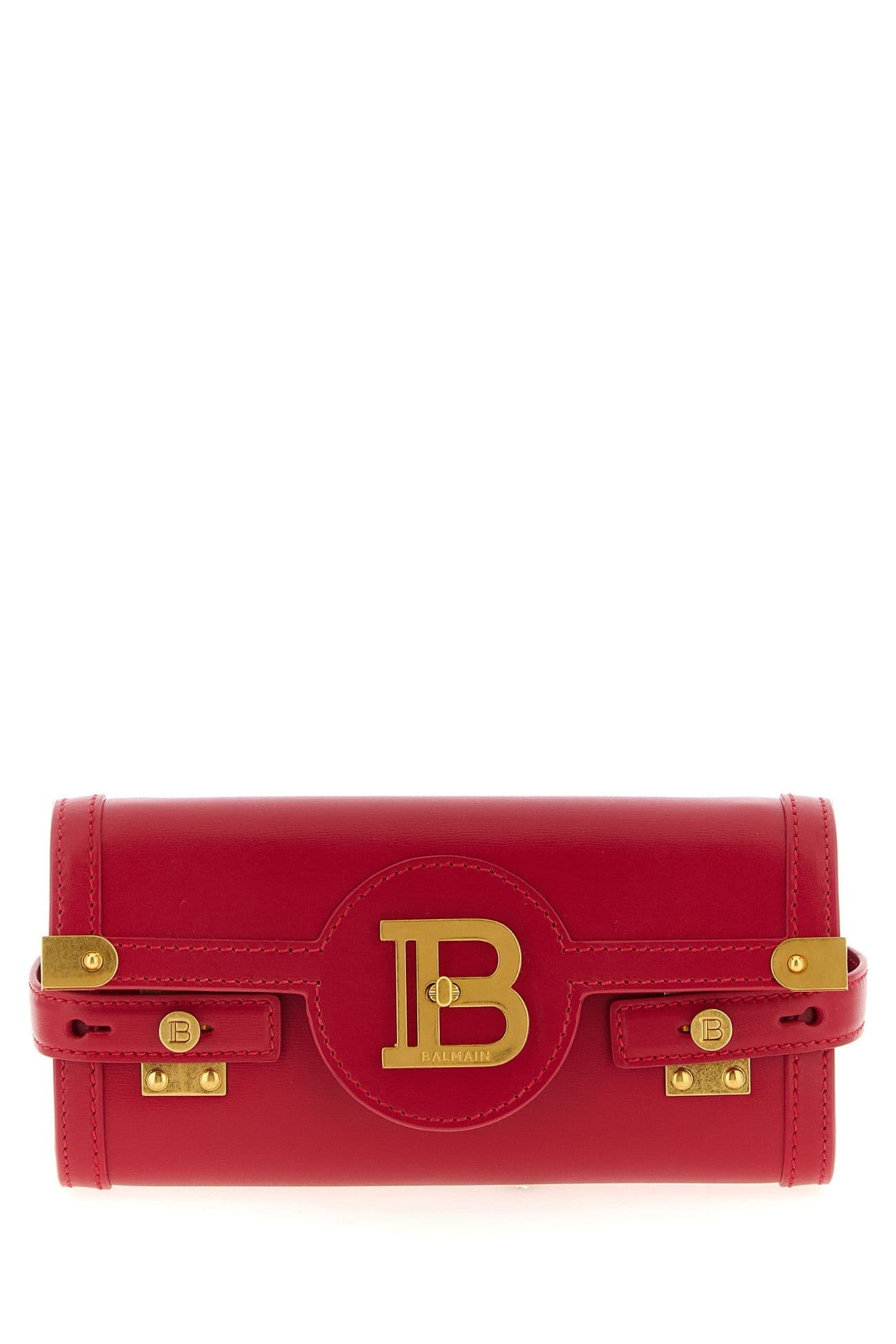 Balmain Fuchsia Calfskin Clutch Bag
