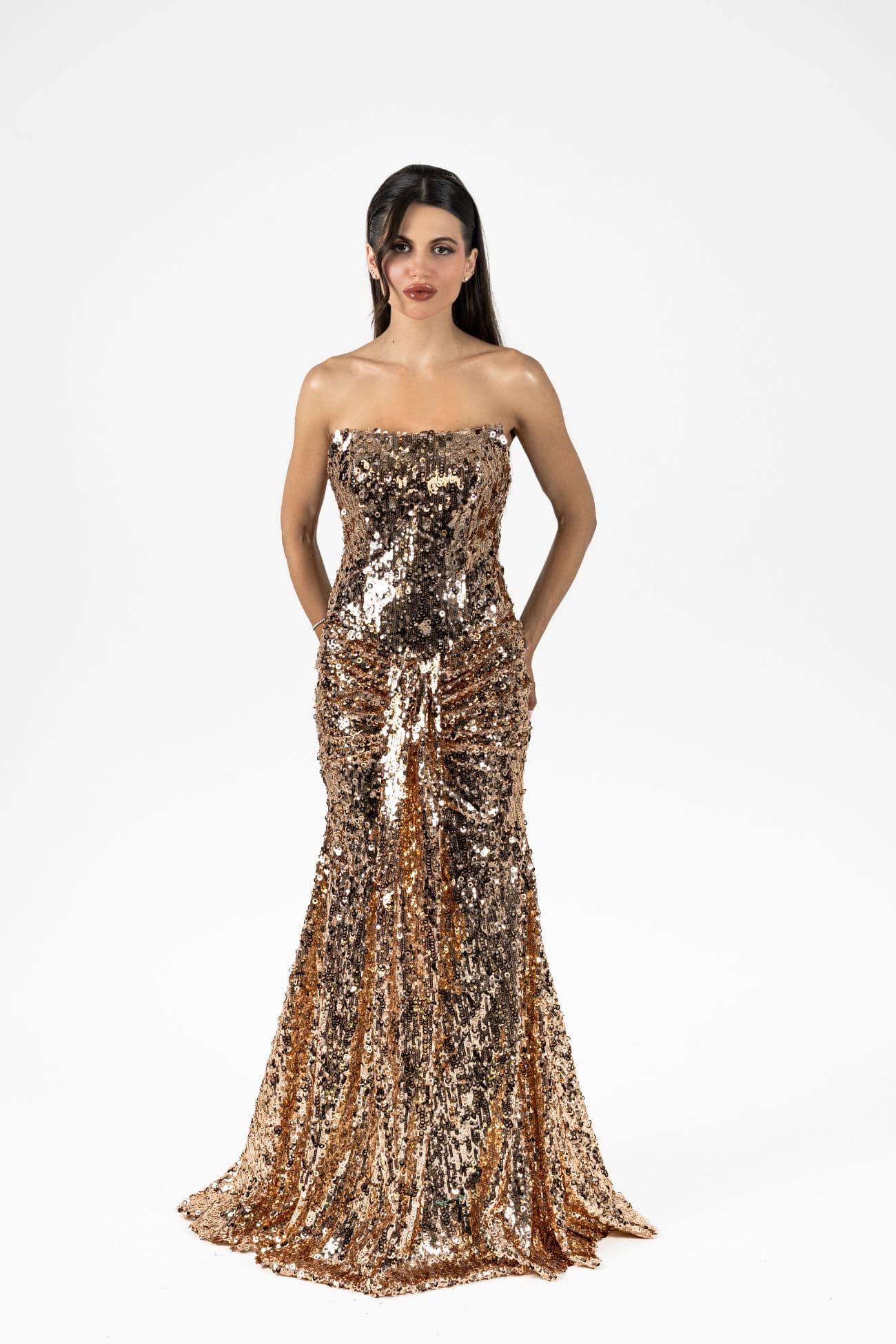 Celestial Gold Evening Gown