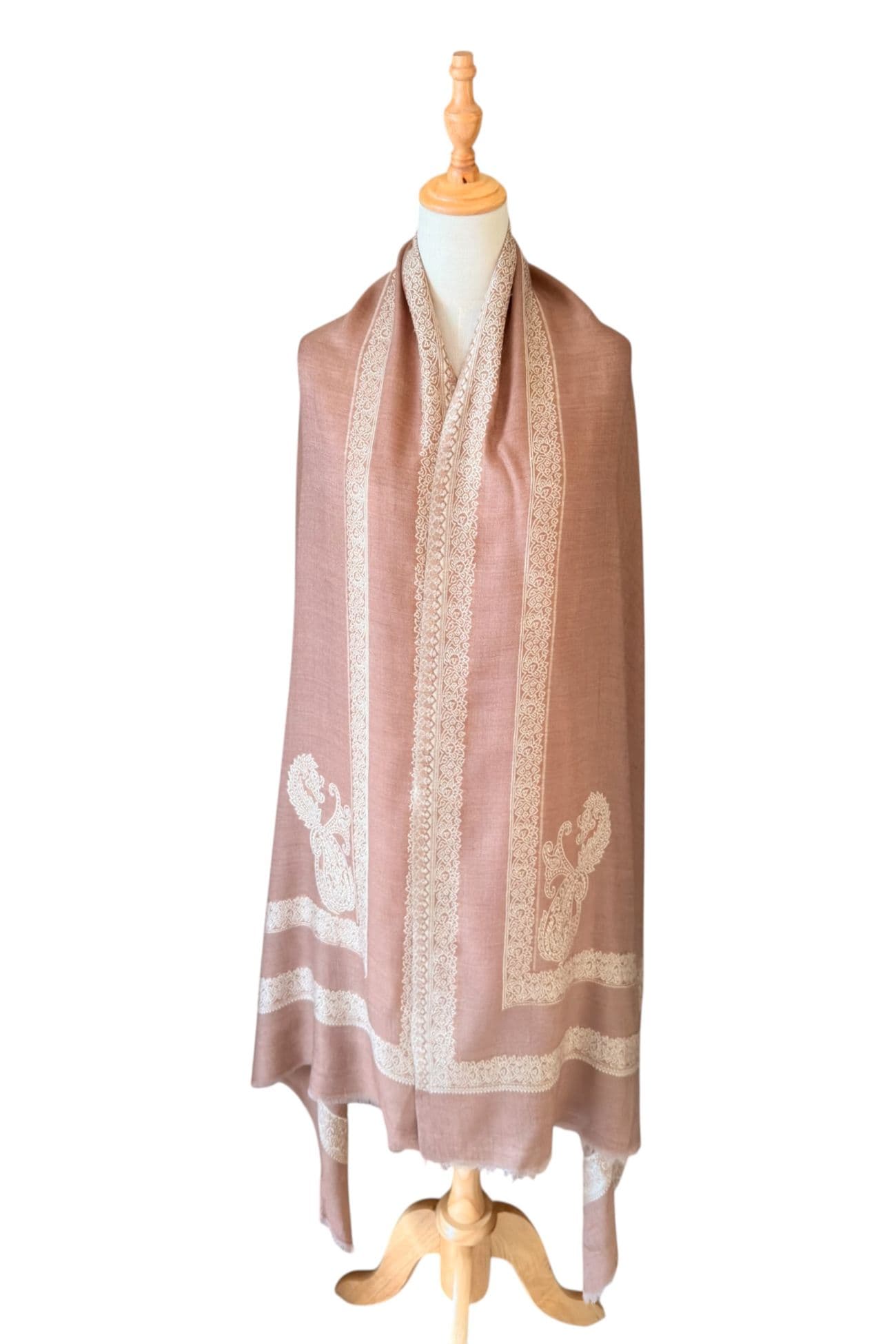 Handwoven Hashidar Shawl — Brown
