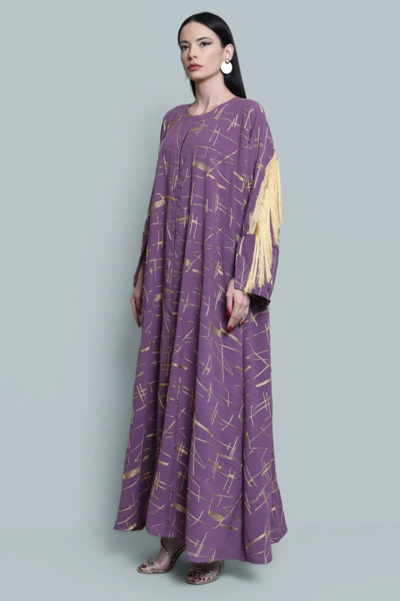 Purple Linen Abaya