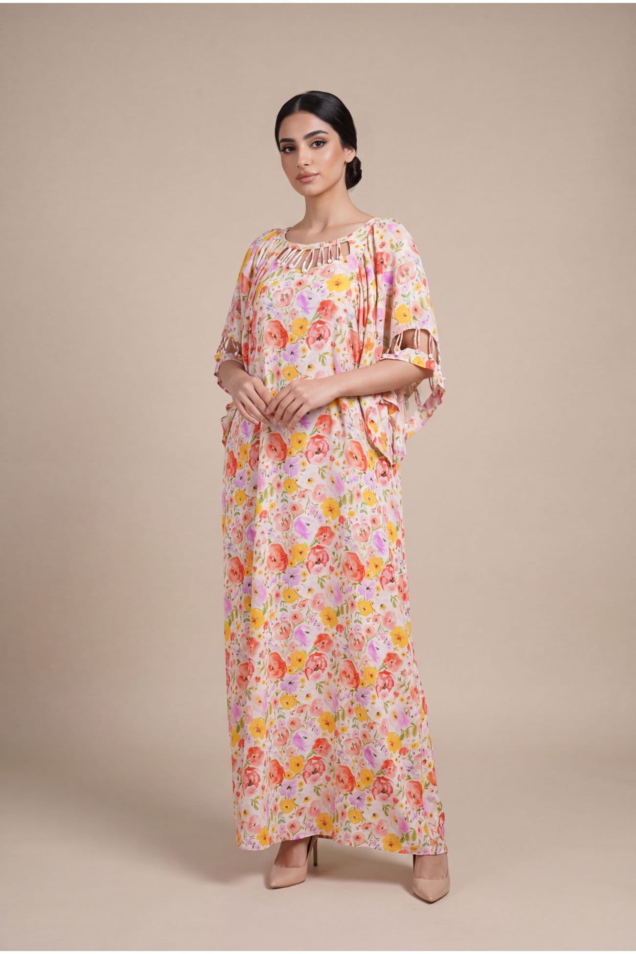 Multicolor Floral Pearl Jalabiya