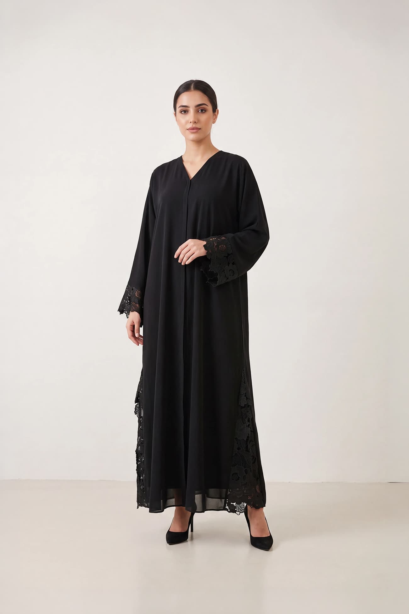 Dantel abaya — Black 3